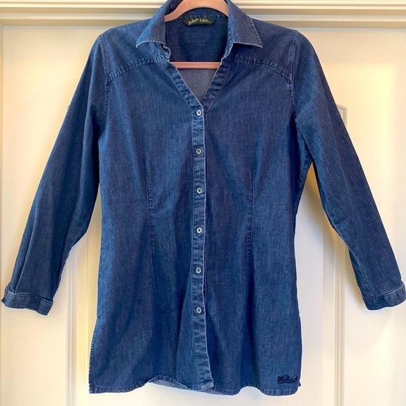 Woolrich Tops - Woolrich Denim button down Blouse Women’s M Over-shirt Cotton Coastal Beach